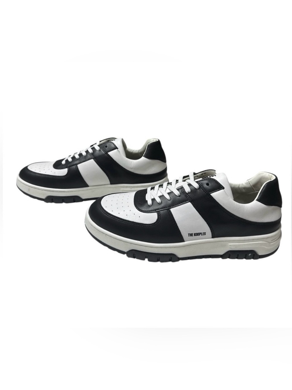 The Kooples NIB Men's Leather Sneaker Black/White in‎ Size FR 43/US 10MSRP $320